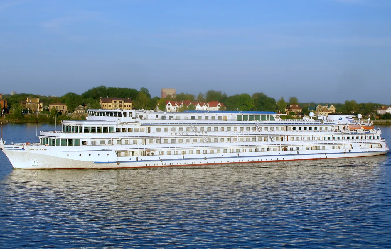 Photo wallpaper ship, cruise, river
