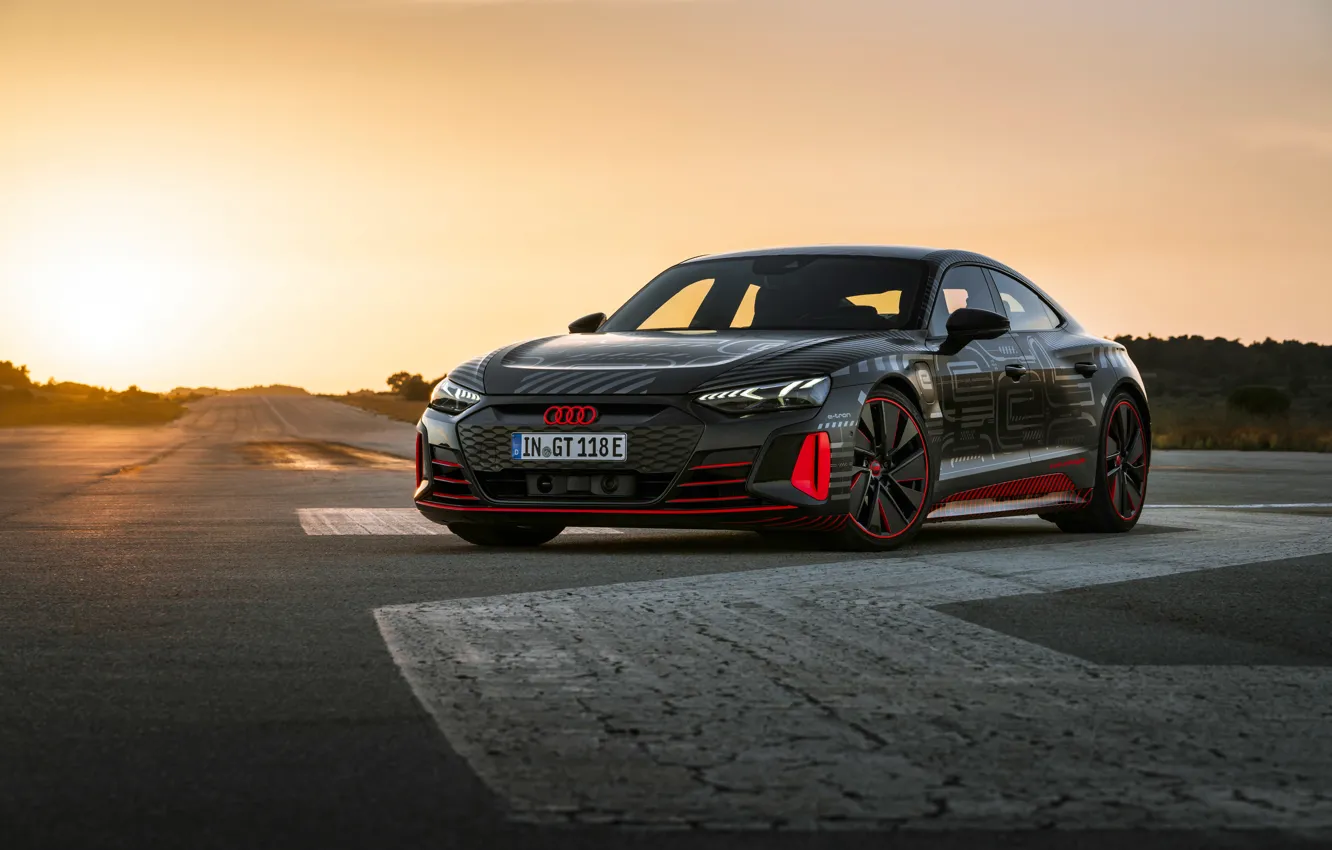 Photo wallpaper Audi, coupe, the evening, 2020, RS e-Tron GT Prototype