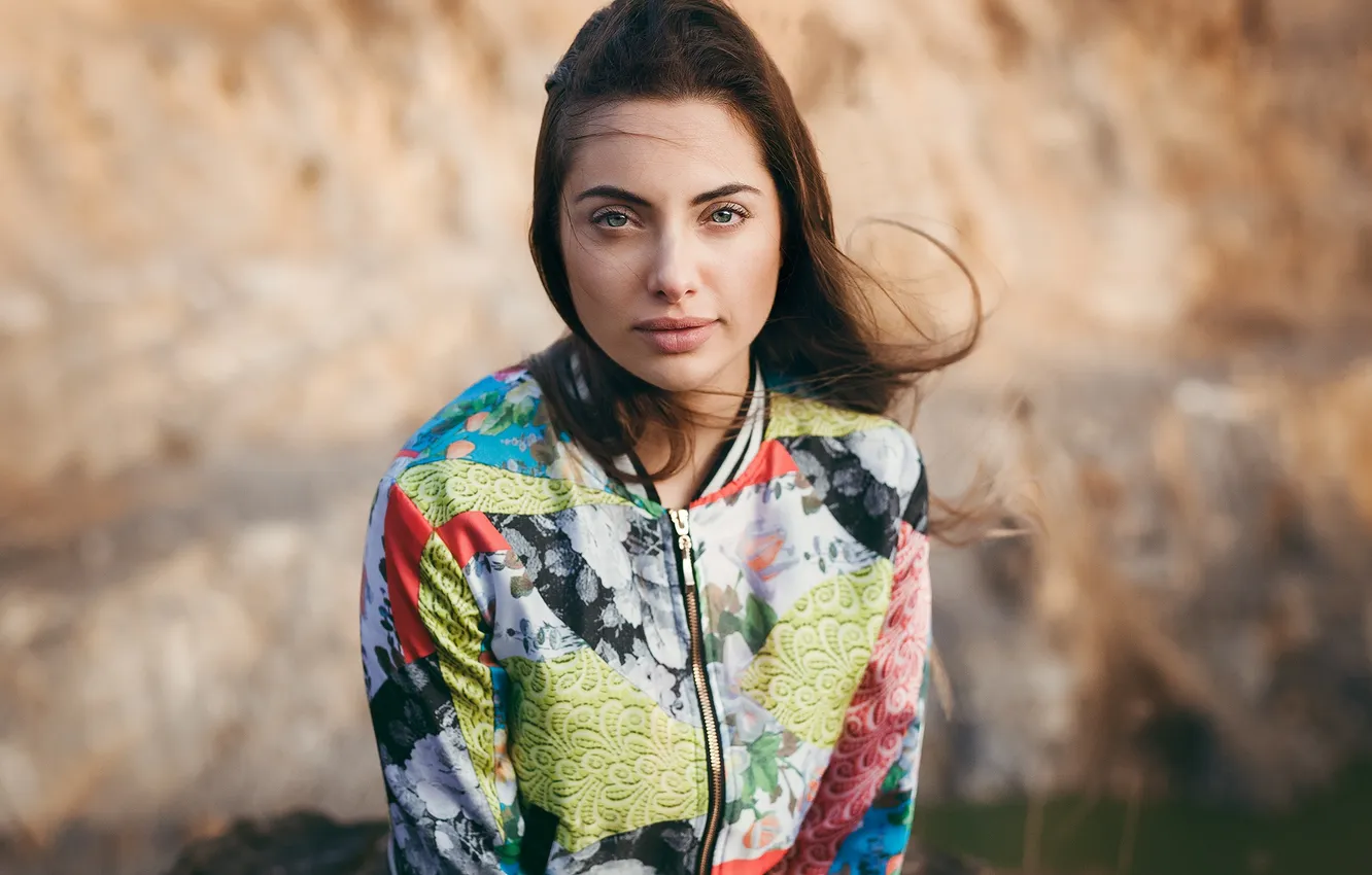 Photo wallpaper girl, face, background, model, Charlotte