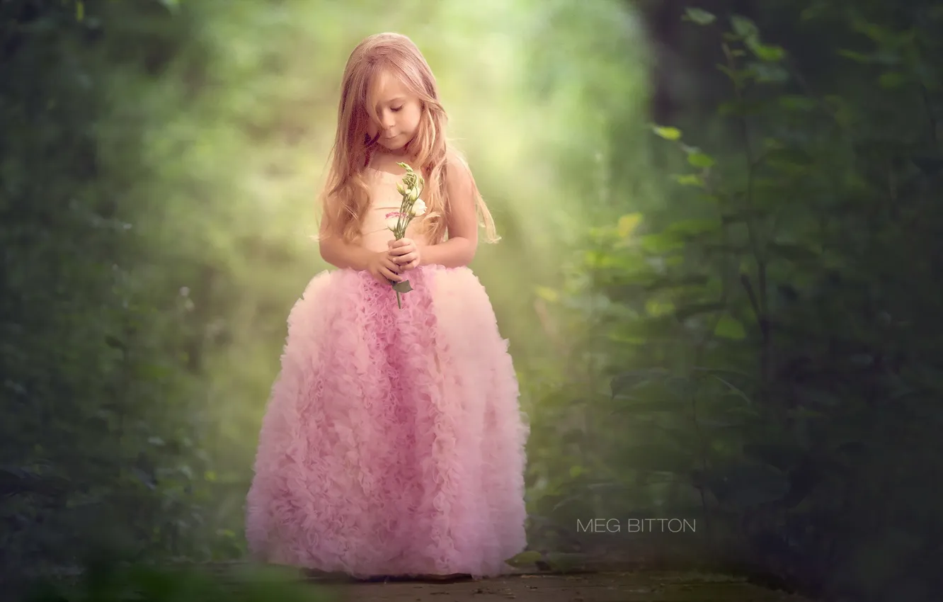 Photo wallpaper flowers, mood, girl