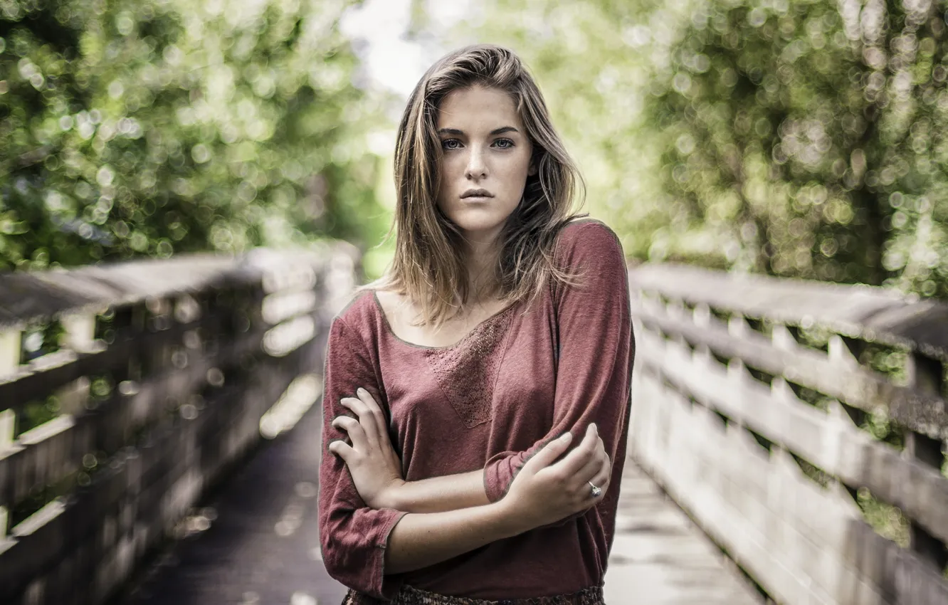 Photo wallpaper look, girl, portrait, Coline