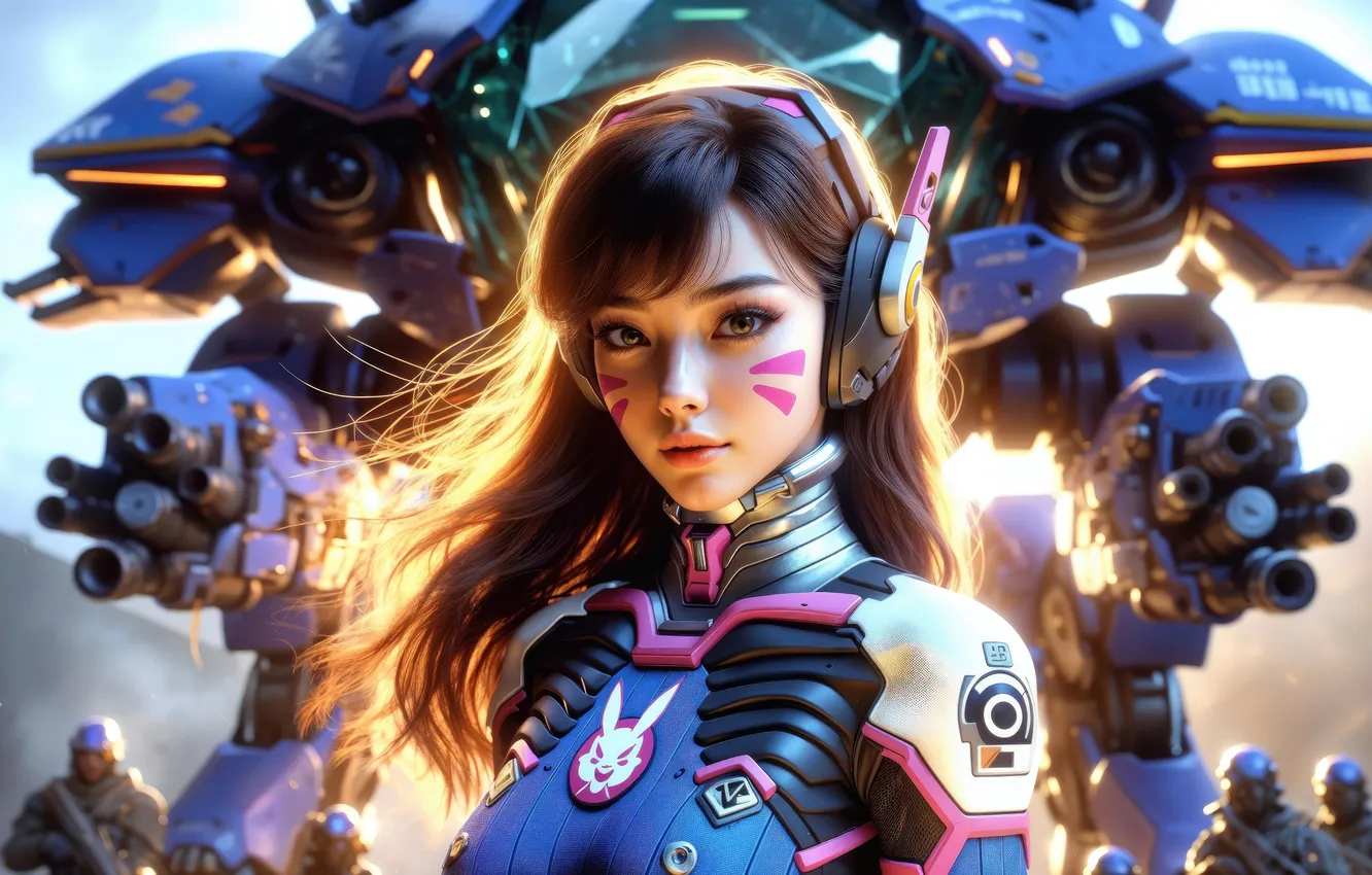 Photo wallpaper hero, Overwatch, DVA