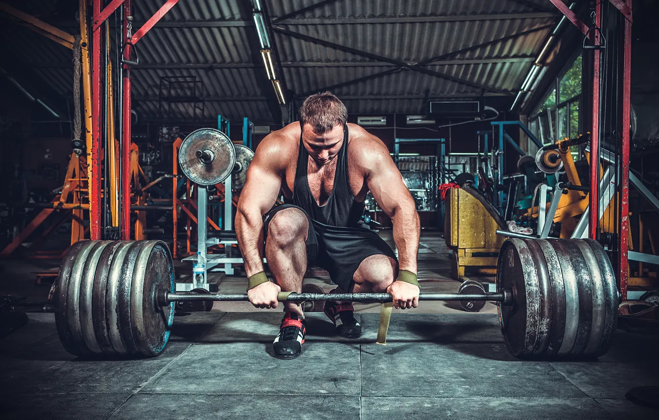 Photo wallpaper pose, gym, weightlifting