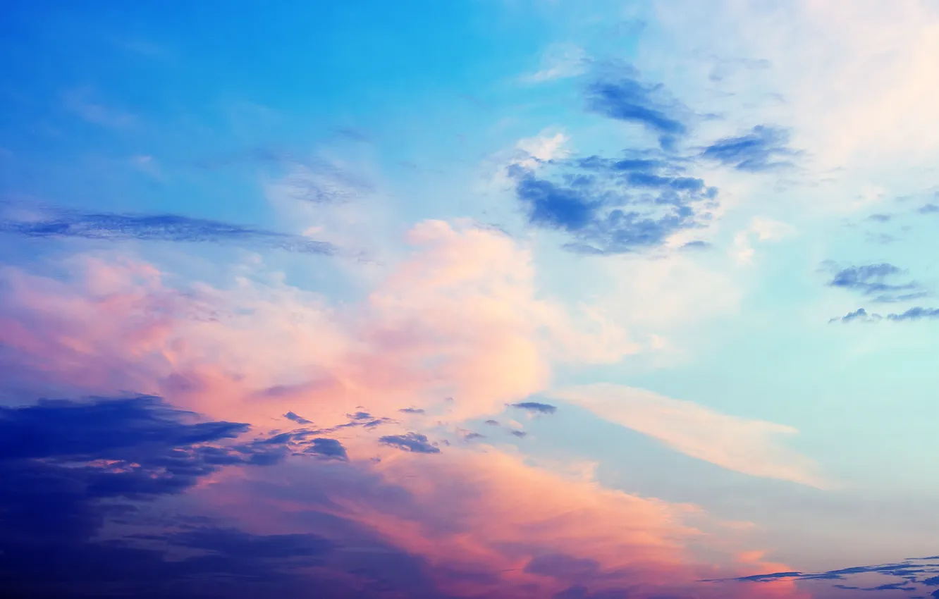Photo wallpaper the sky, clouds, sunset