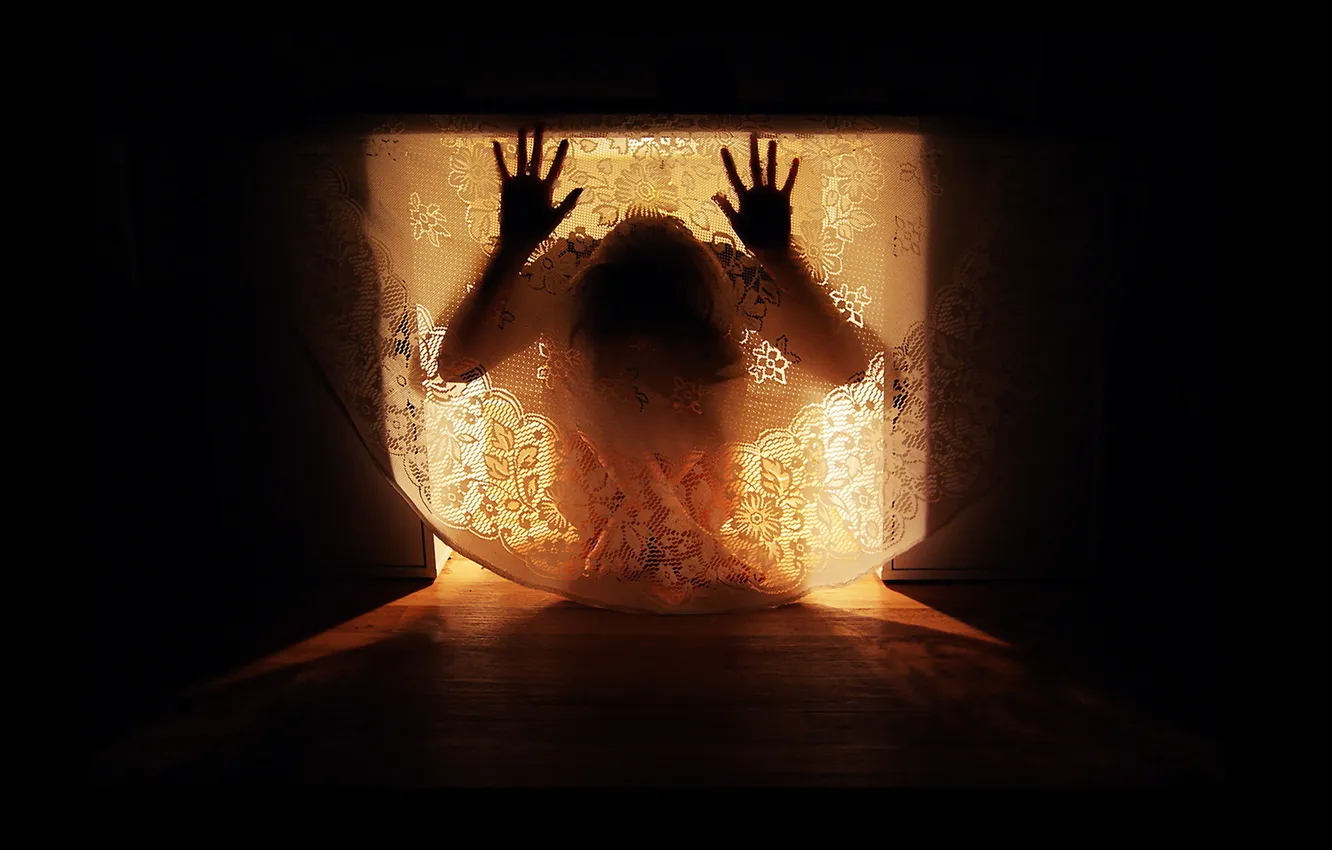 Photo wallpaper girl, background, the door