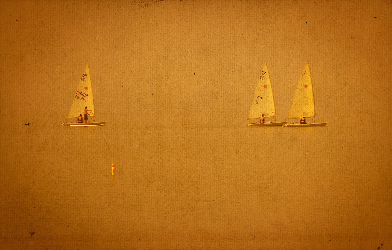 Photo wallpaper sea, landscape, style, background, boats