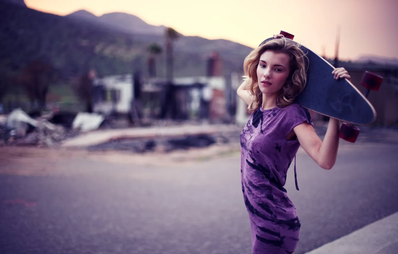 Photo wallpaper look, girl, model, skate, Rachel Ann Yampolsky