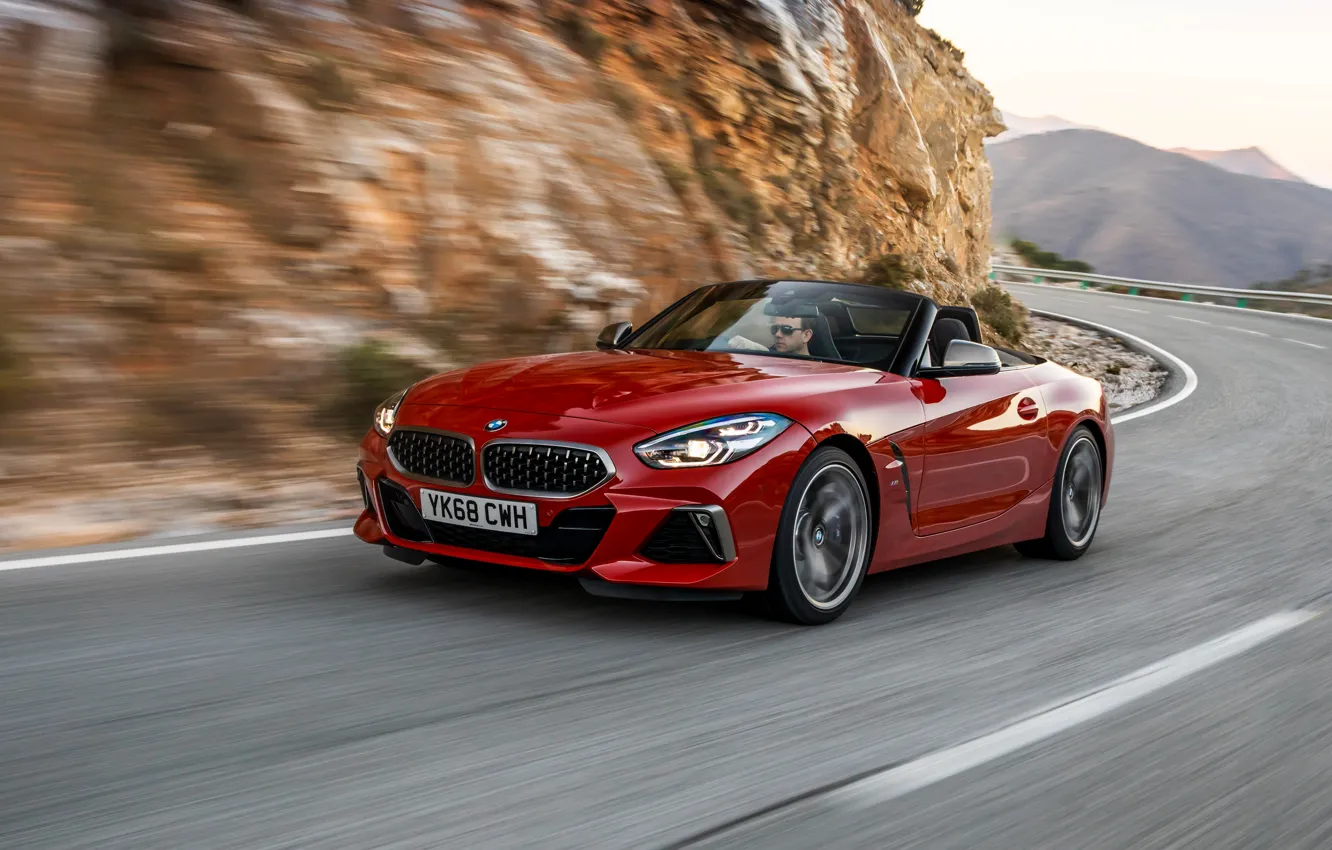 Photo wallpaper red, speed, BMW, Roadster, BMW Z4, M40i, Z4, 2019