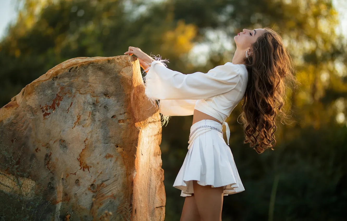 Photo wallpaper girl, sexy, Wallpaper, sweetheart, model, bright, skirt, portrait