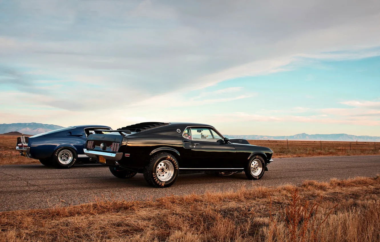 Photo wallpaper mustang, ford, muscle car, lunchbox photoworks, drag race
