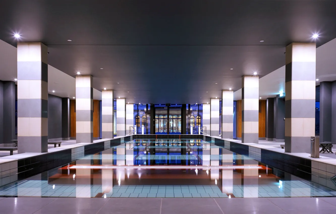 Photo wallpaper design, interior, pool, the room