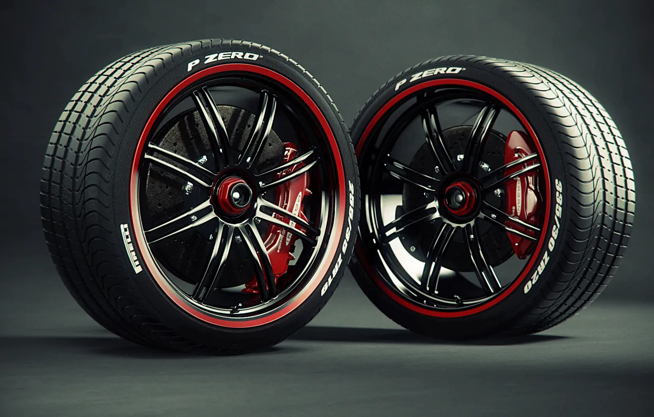 Photo wallpaper tires, drives, caliper, Pirelli, brake disc