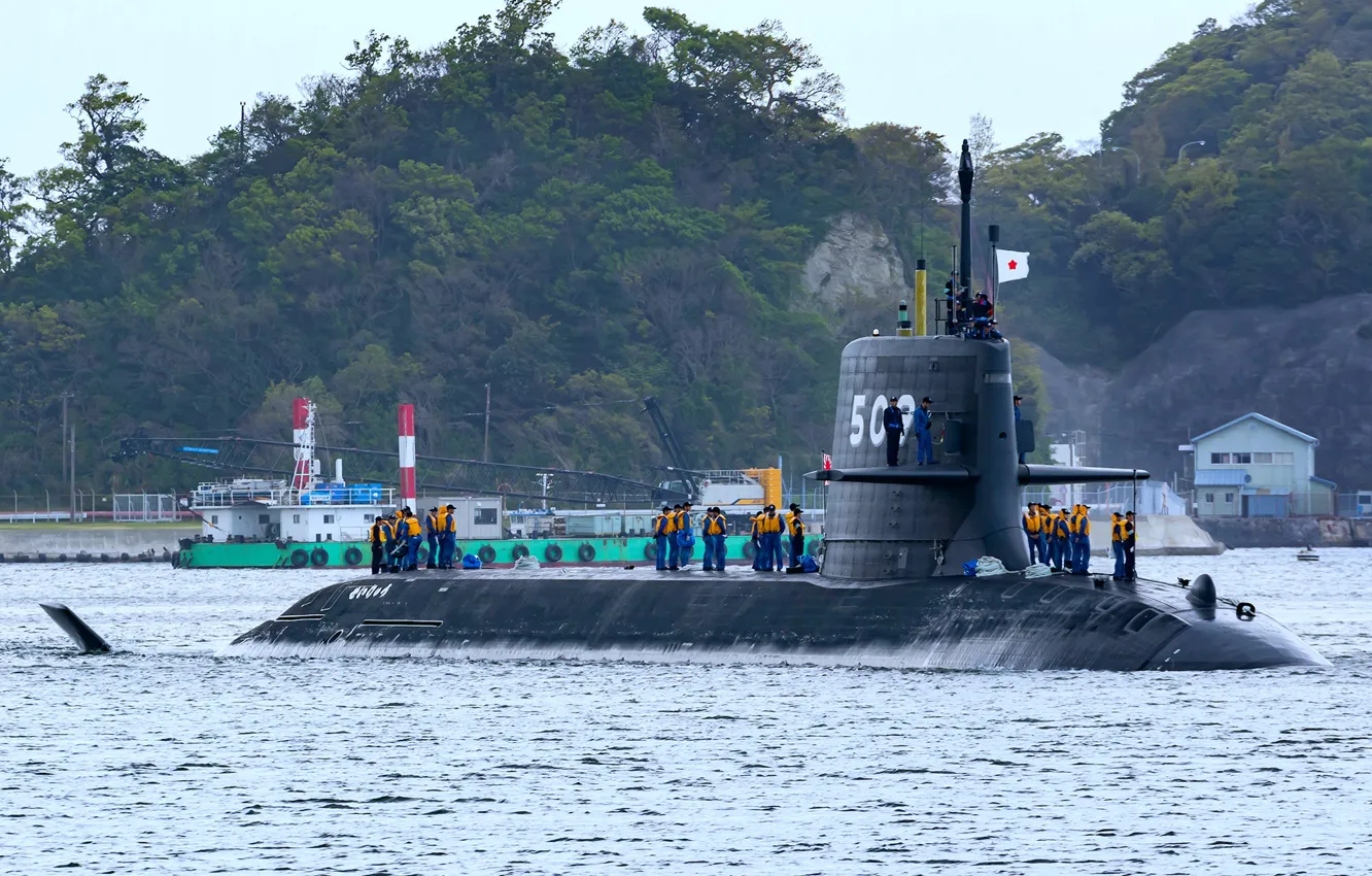 Photo wallpaper boat, Japan, underwater, SS-509, Seiryu