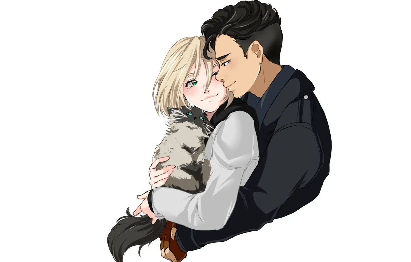 Photo wallpaper anime, art, guy, Yuri on the ice, yurio, otabek, Yuri On Ice