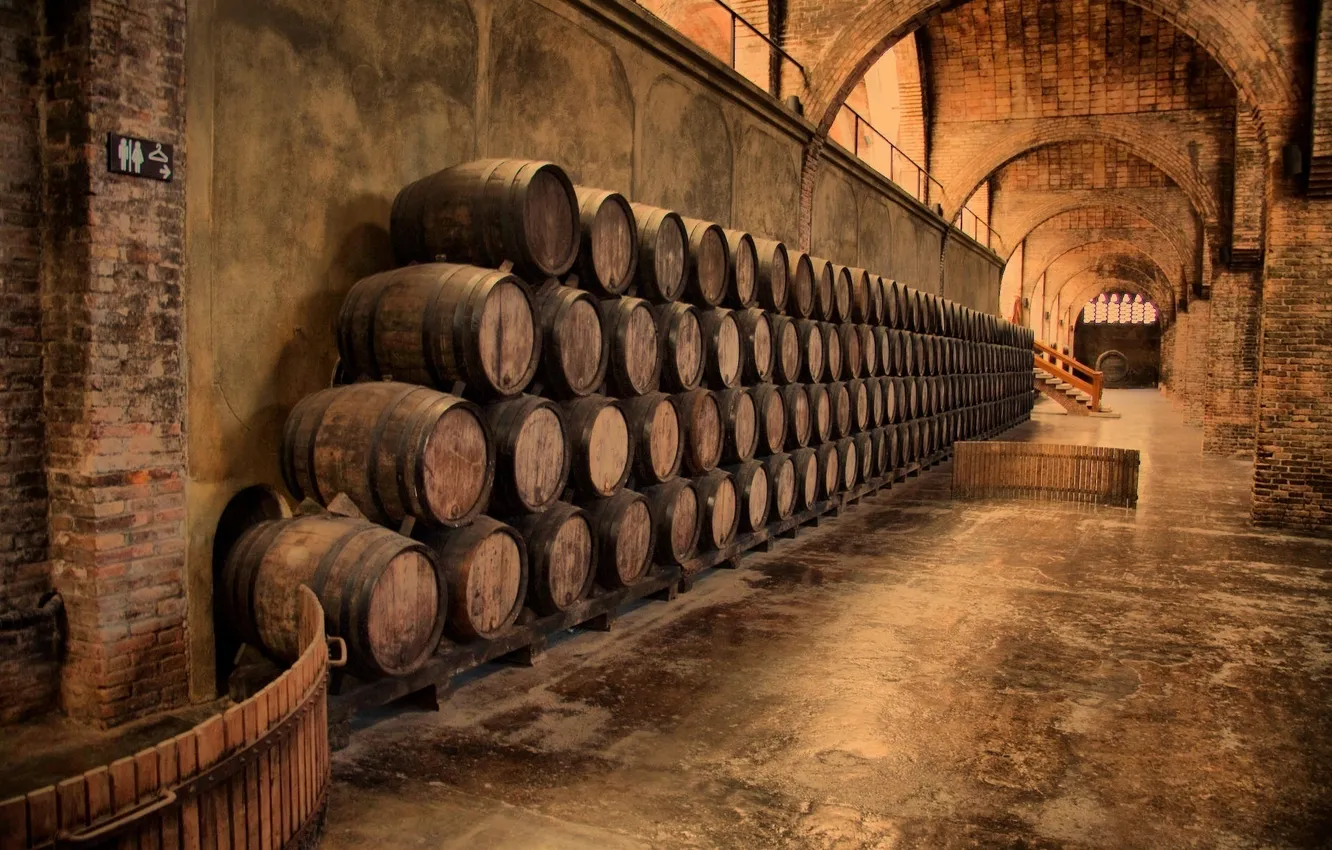 Photo wallpaper corridor, composition, arch, barrel, the room, the basement