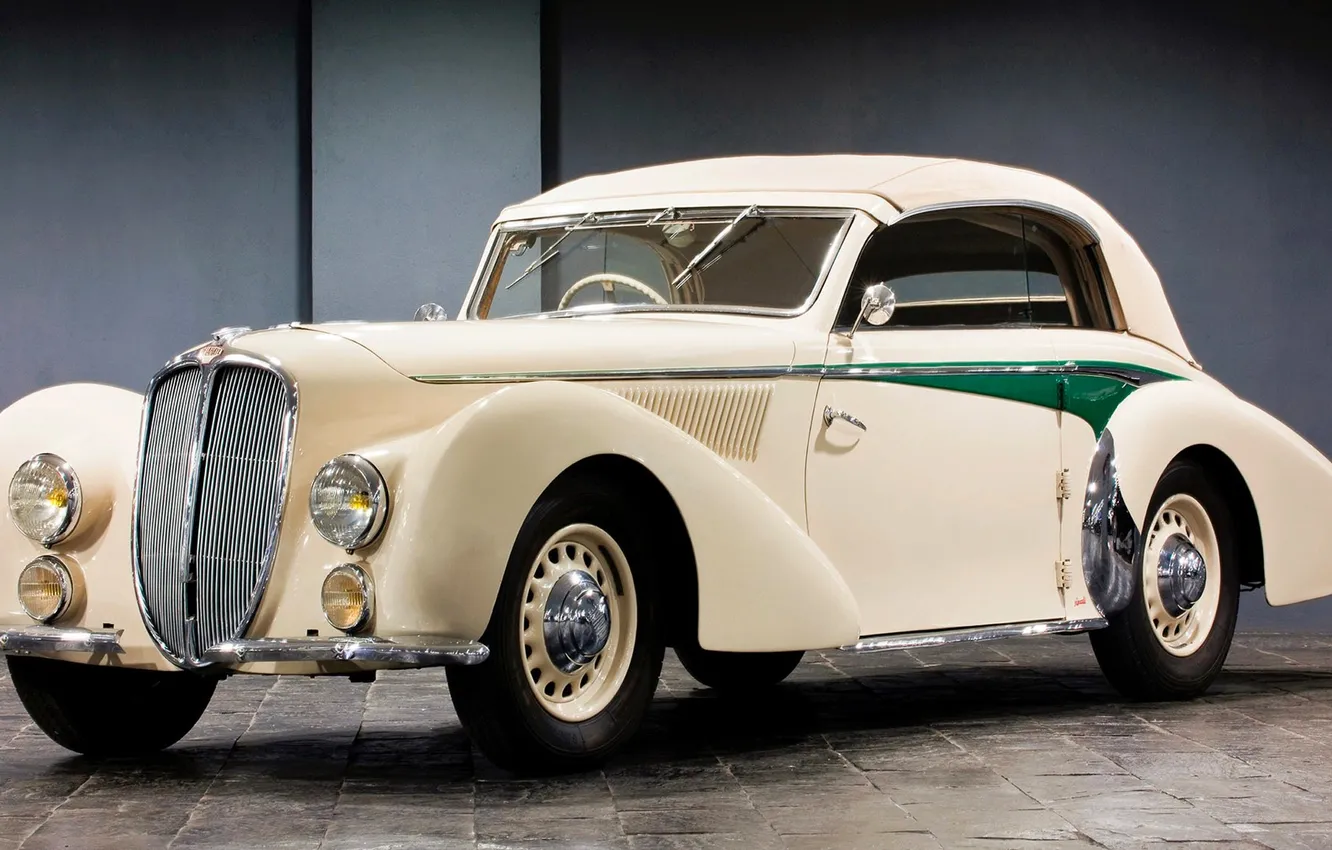 Photo wallpaper retro, lights, coupe, grille, radiator