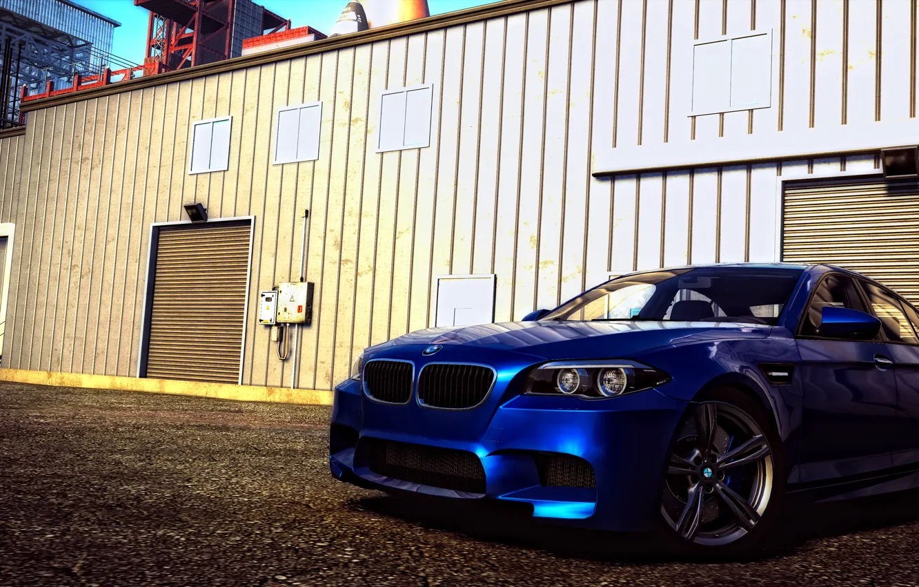 Photo wallpaper blue, bmw, day, composition, spaceport, f10, the crew, wild run