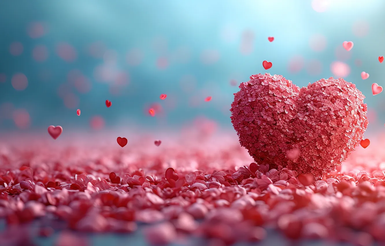 Photo wallpaper love, background, romance, heart, hearts, love, Valentine's day, pink