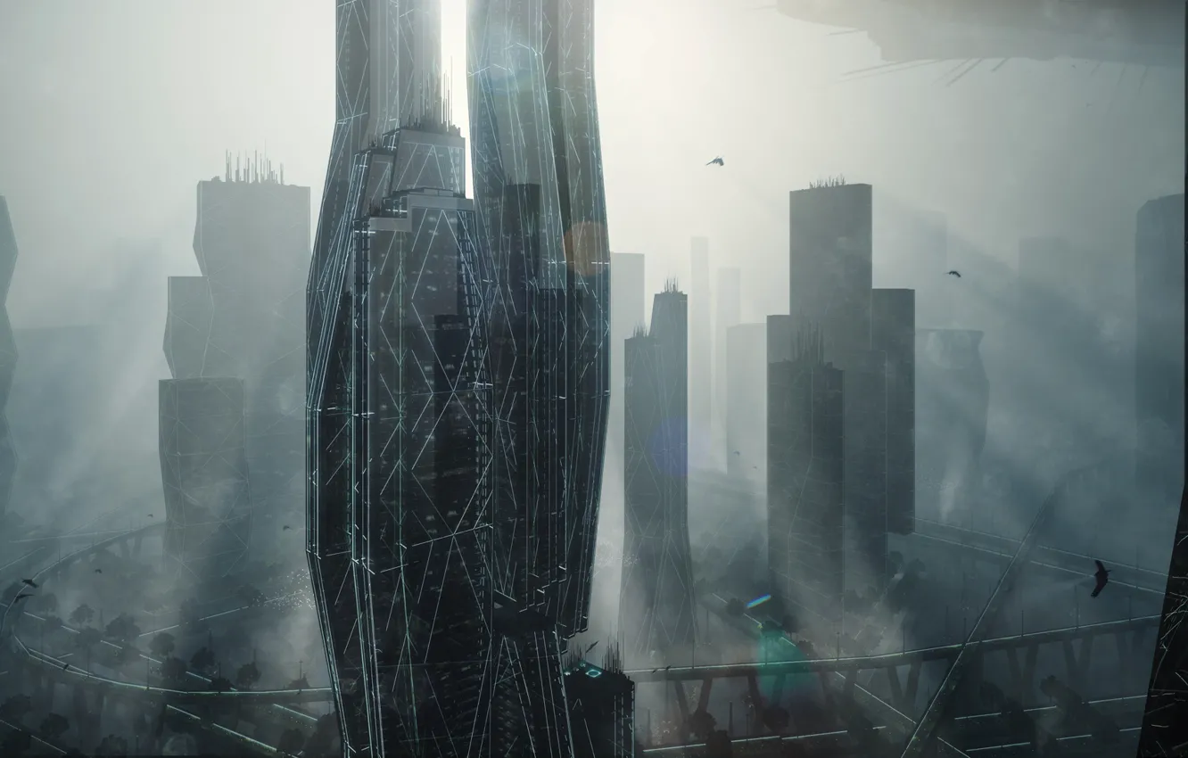 Photo wallpaper the city, building, architecture, Power Diving