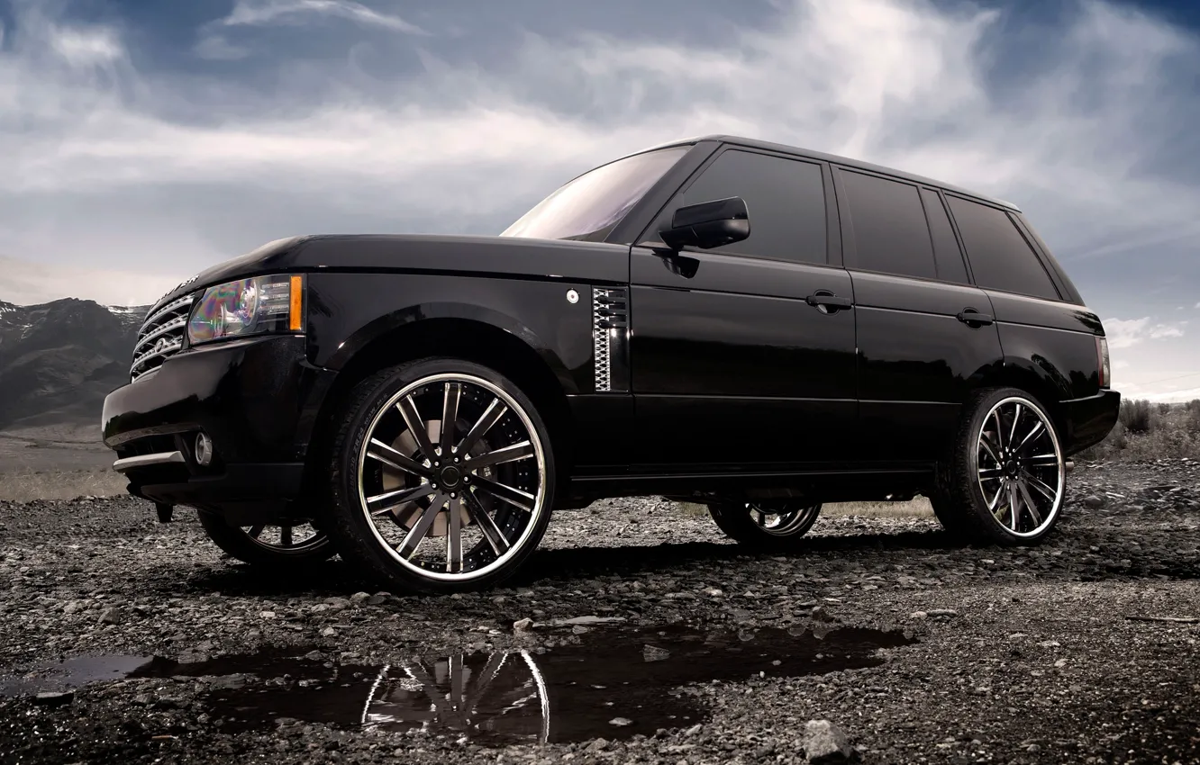 Photo wallpaper Clouds, Auto, Tuning, Machine, Land Rover, Range Rover, Drives