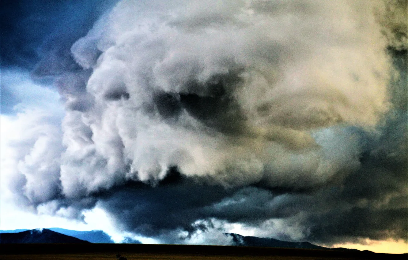 Photo wallpaper the storm, clouds, Altay