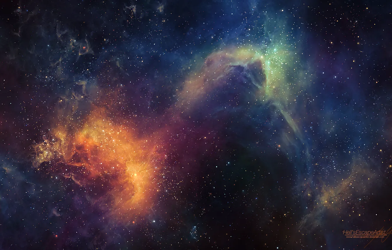 Photo wallpaper stars, glow, space, universe, nebula