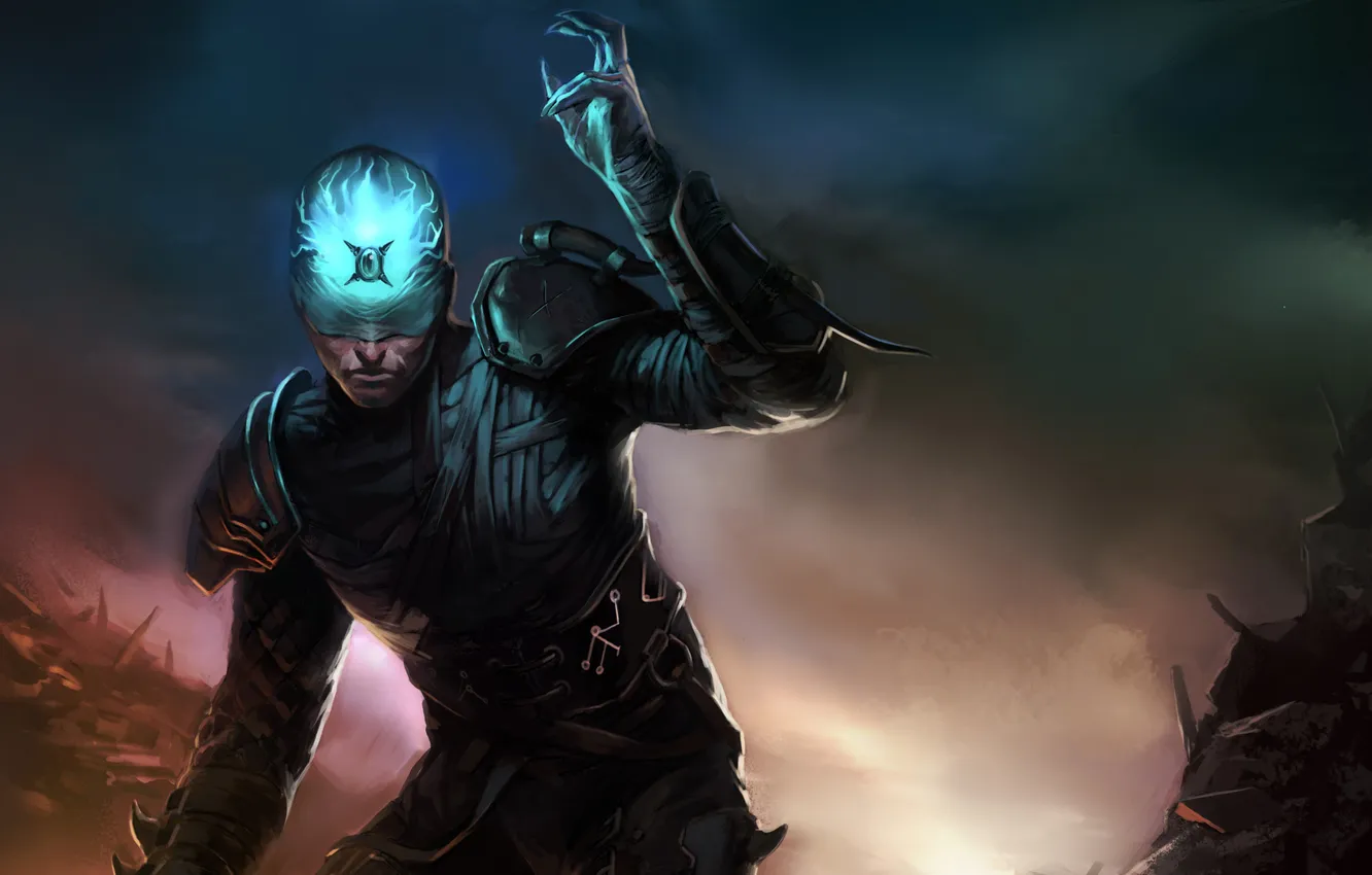 Photo wallpaper magic, people, mask, costume, Hellgate: London