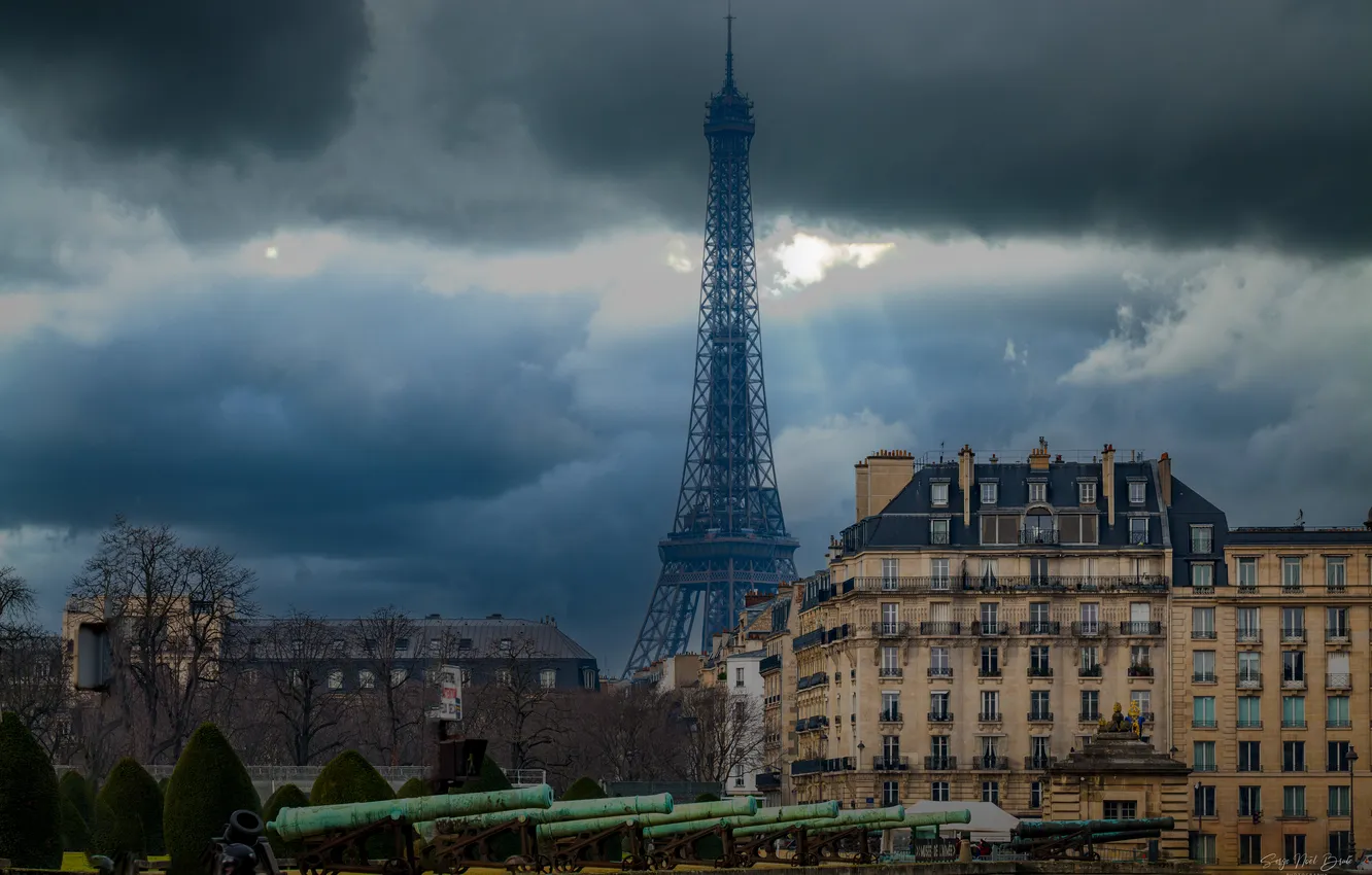 Photo wallpaper the city, France, Paris, Eiffel tower