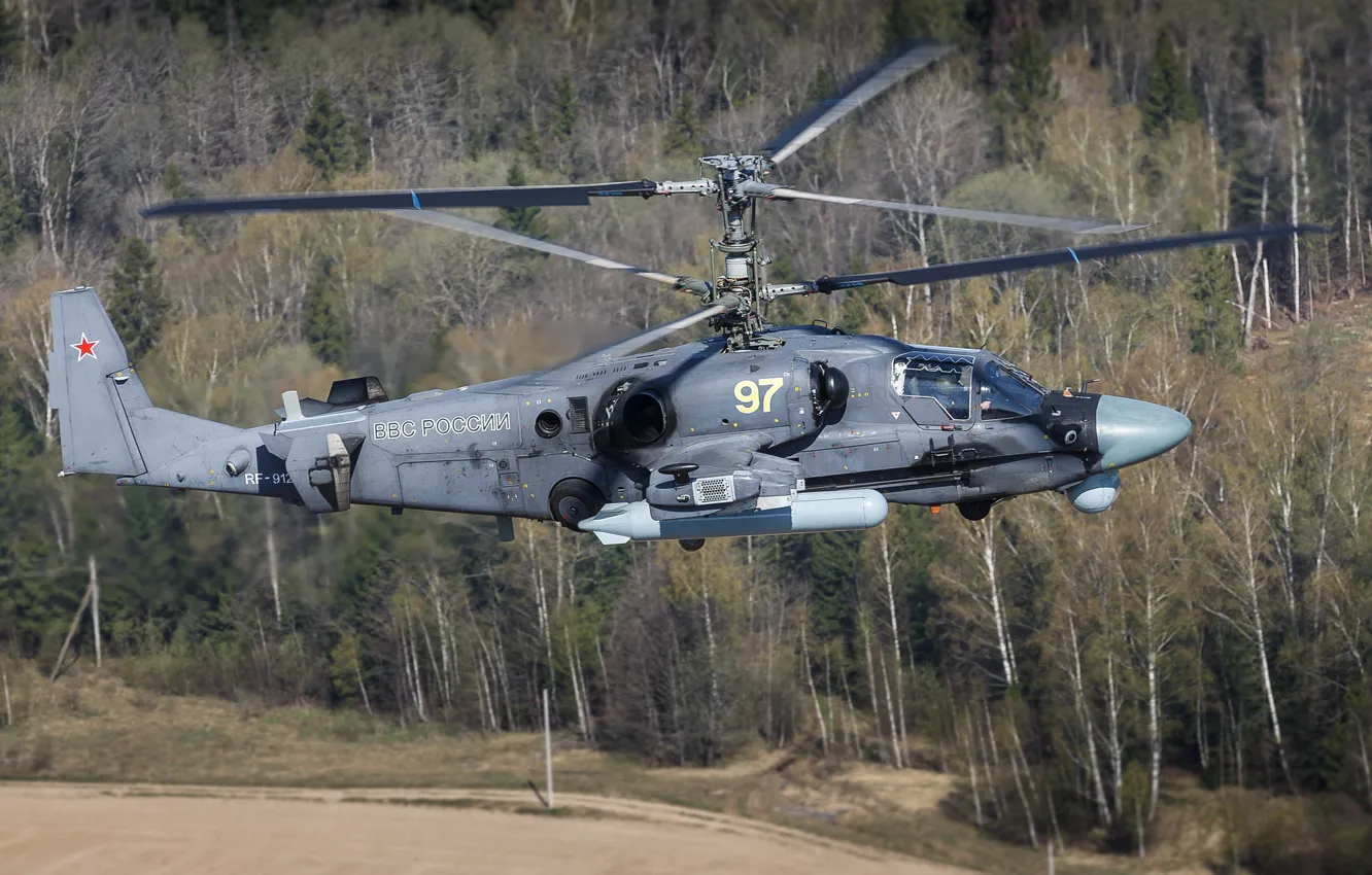 Photo wallpaper helicopter, Russian, Ka-52, shock, "Alligator"