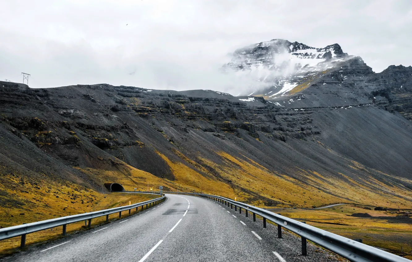 Photo wallpaper road, landscape, mountains, Wallpaper, track, picture, Iceland, Iceland