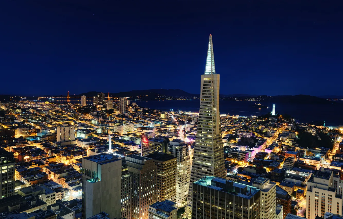 Photo wallpaper night, CA, San Francisco, USA, night, California, San Francisco