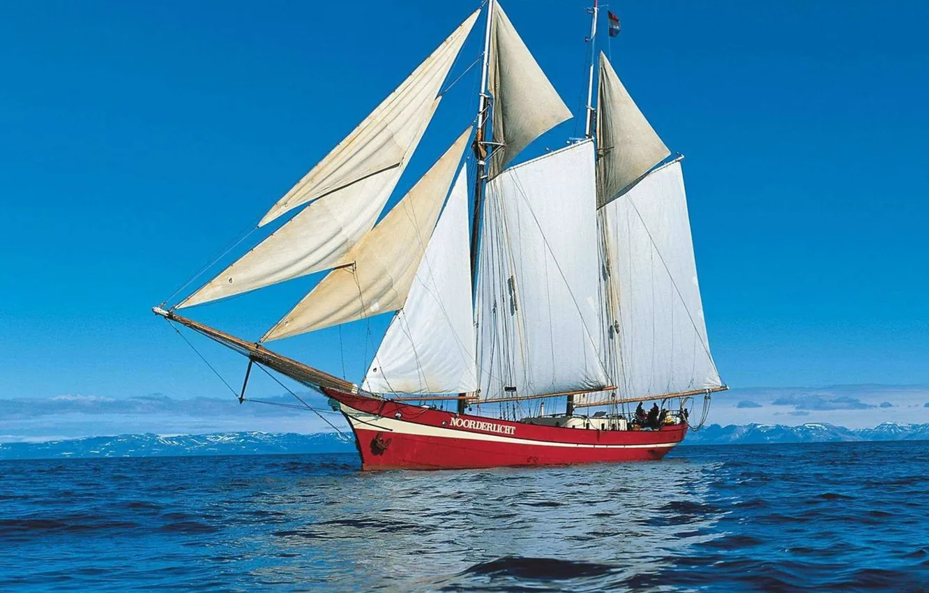 Photo wallpaper ship, sailboat, North sea, Noorderliht