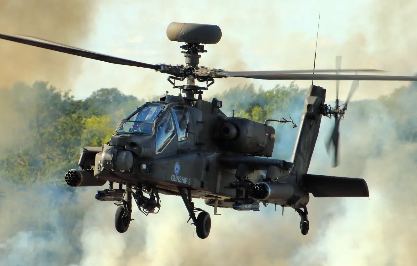 Photo wallpaper helicopter, Apache, AH-64D, shock, main, "Apache"