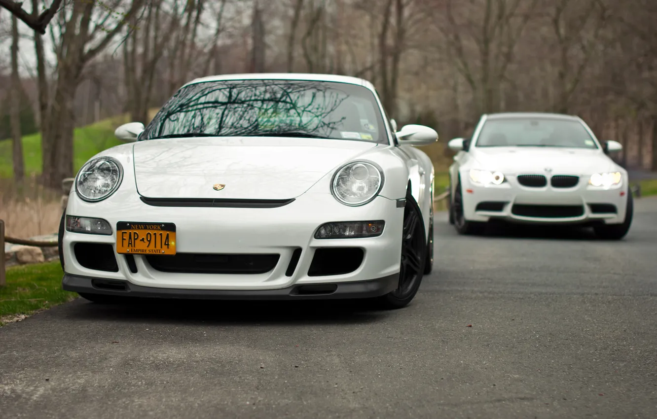 Photo wallpaper road, nature, photo, BMW, cars, cars, auto, Porsche 911