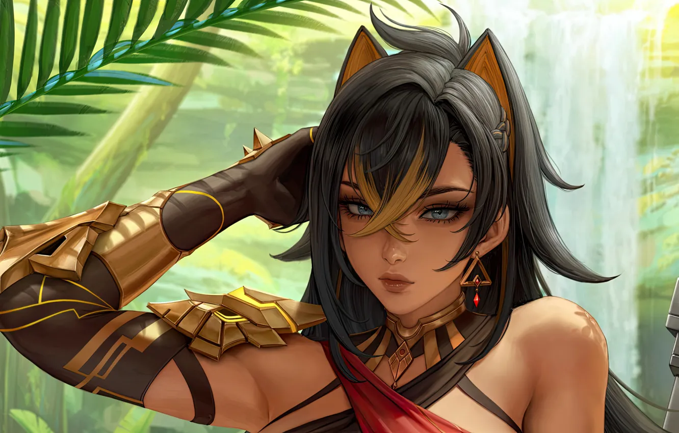 Photo wallpaper girl, game, art, Genshin Impact, Dehya