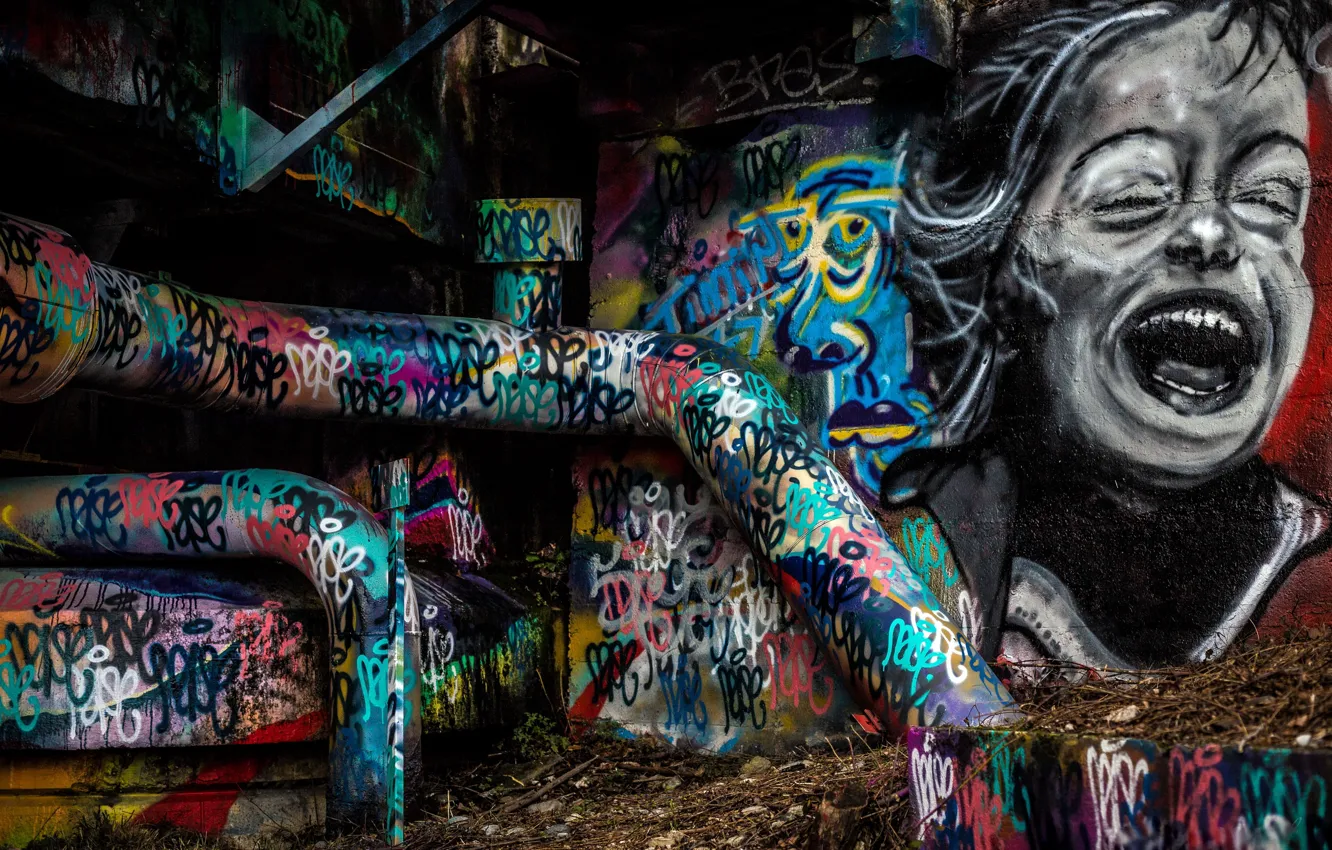 Photo wallpaper the city, background, graffiti