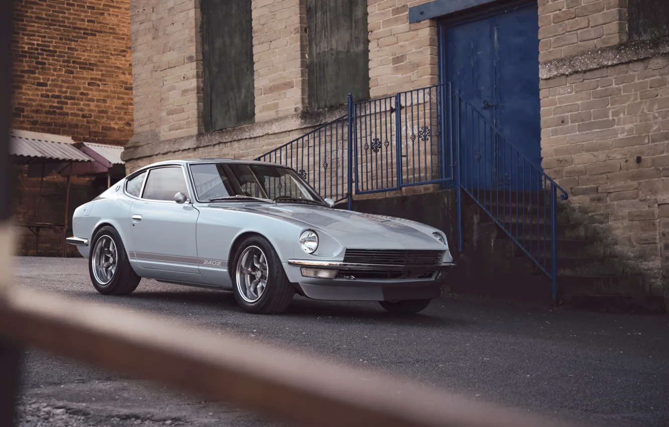 Photo wallpaper Nissan, grey, Side, 2020, Datsun 240Z, MZR Roadsports, Cannes Commision