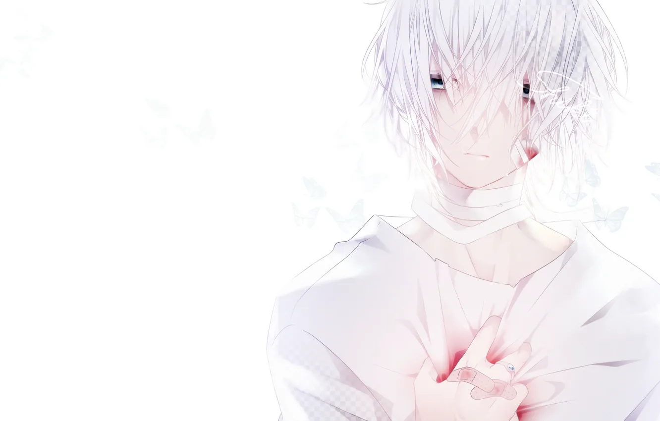 Photo wallpaper blood, guy, wounds