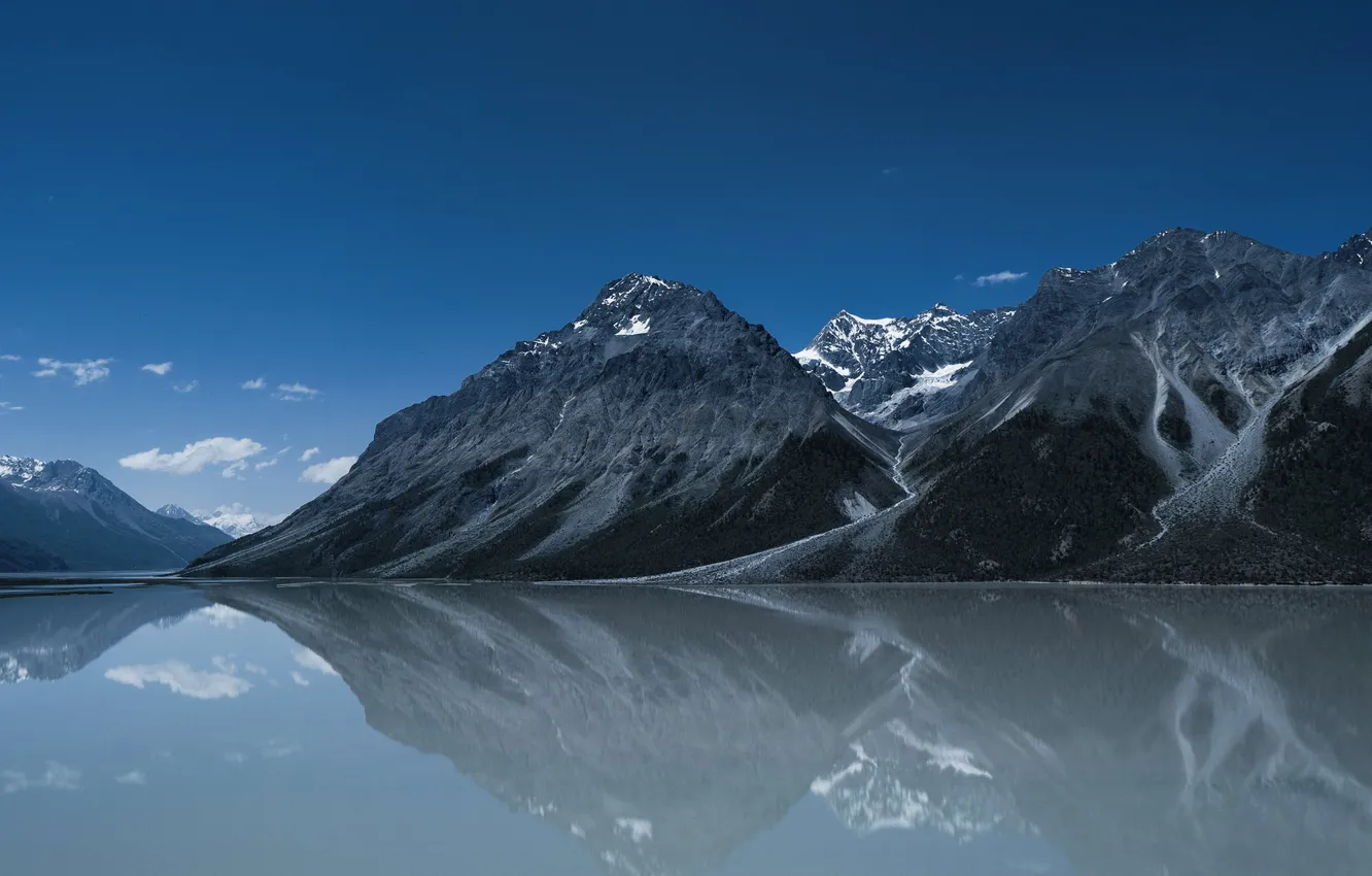 Photo wallpaper landscape, mountains, lake