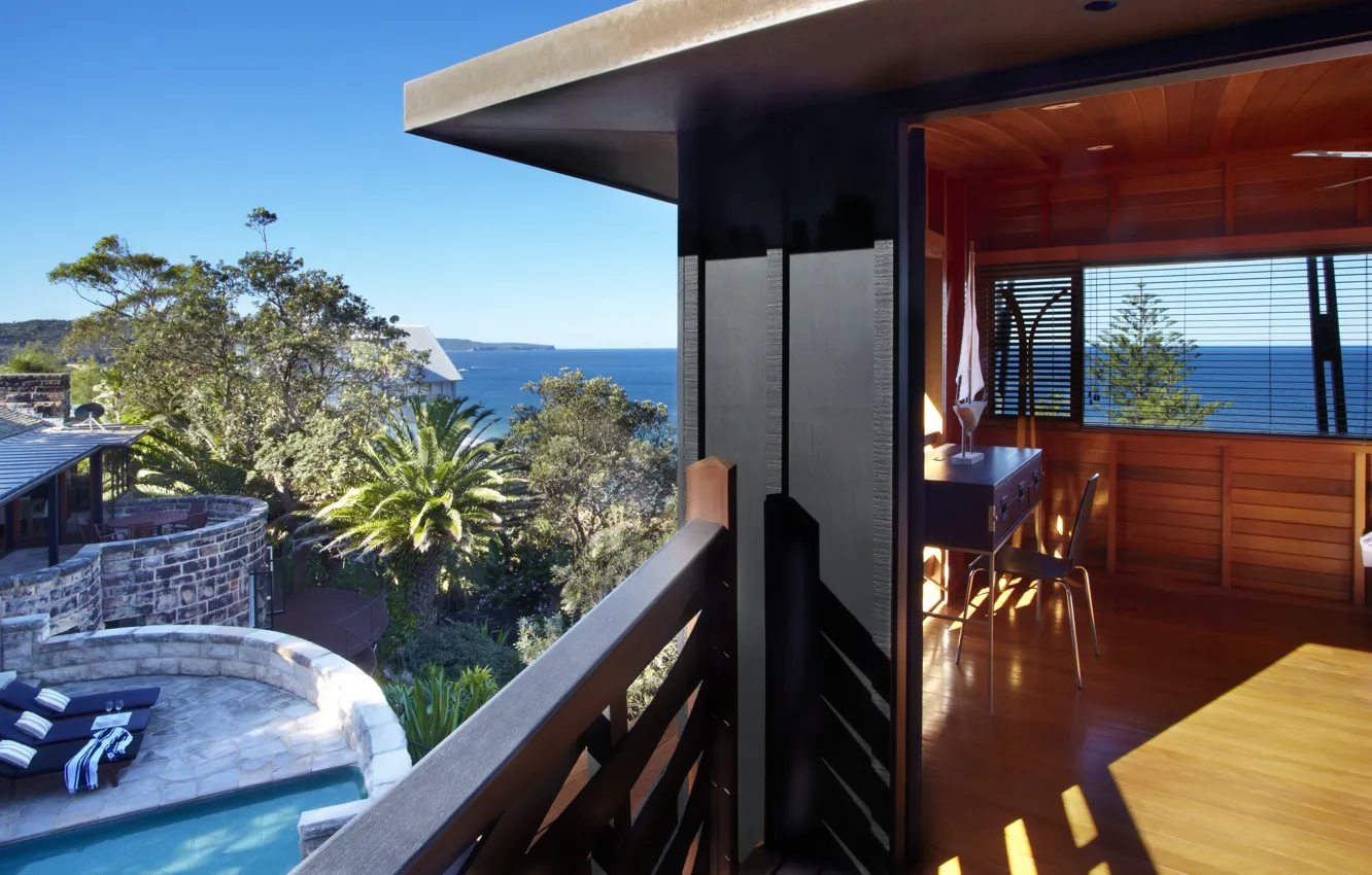 Photo wallpaper ocean, view, resort, bungalow