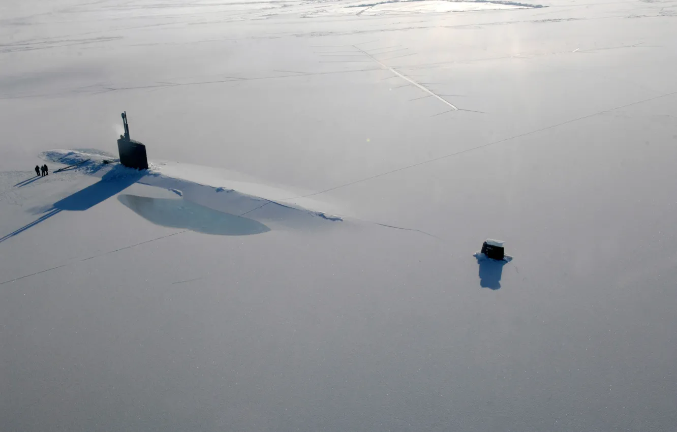 Photo wallpaper ice, the ocean, submarine