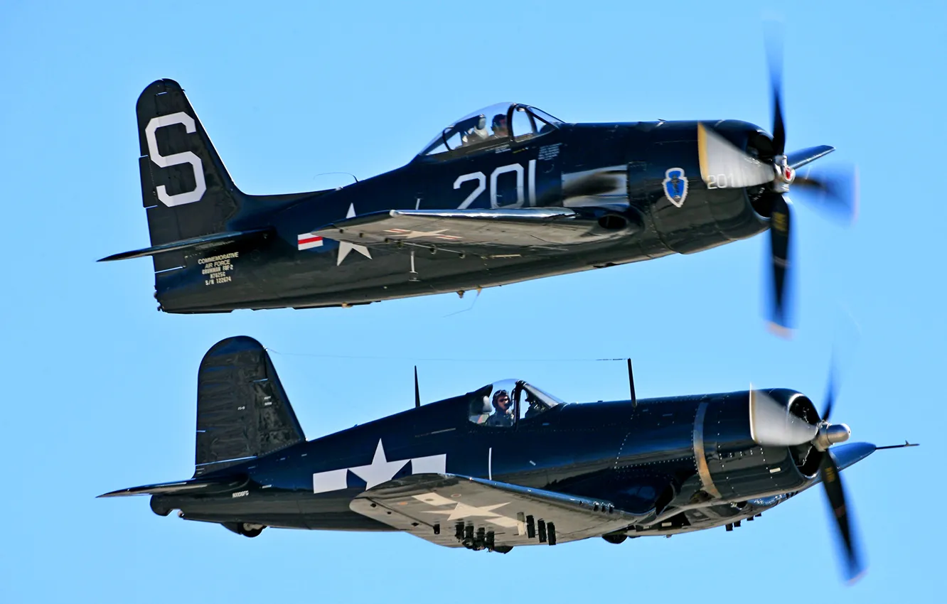 Photo wallpaper the sky, flight, pair, pilot, parade, the plane