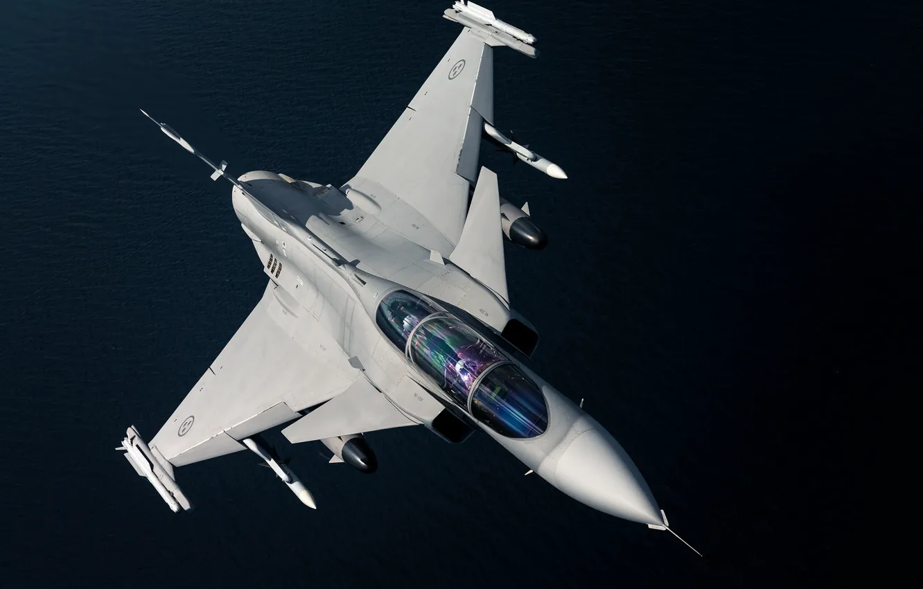Photo wallpaper multi-role fighter, Swedish, You CAN, JAS 39D
