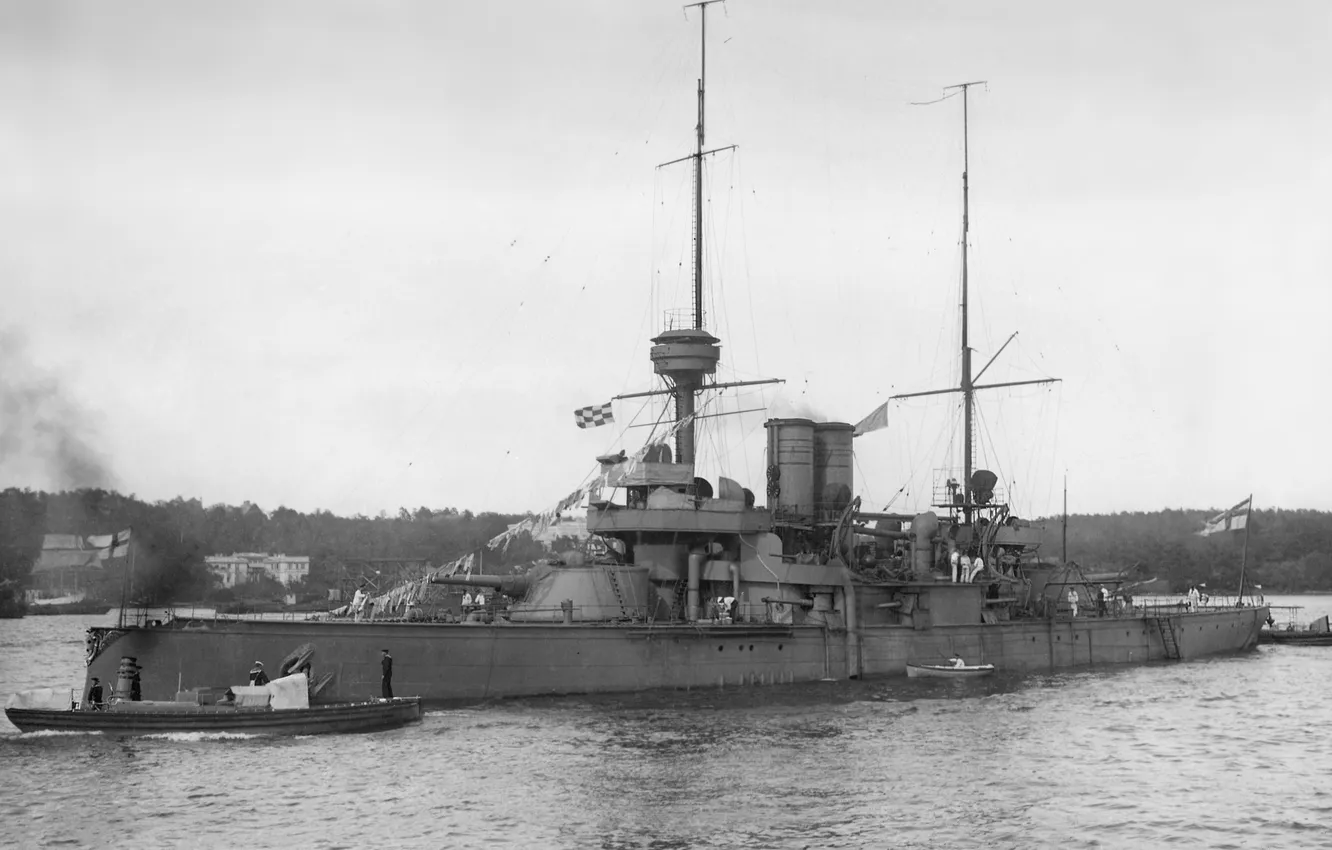 Photo wallpaper Sweden, battleship, Niord, The year is 1919