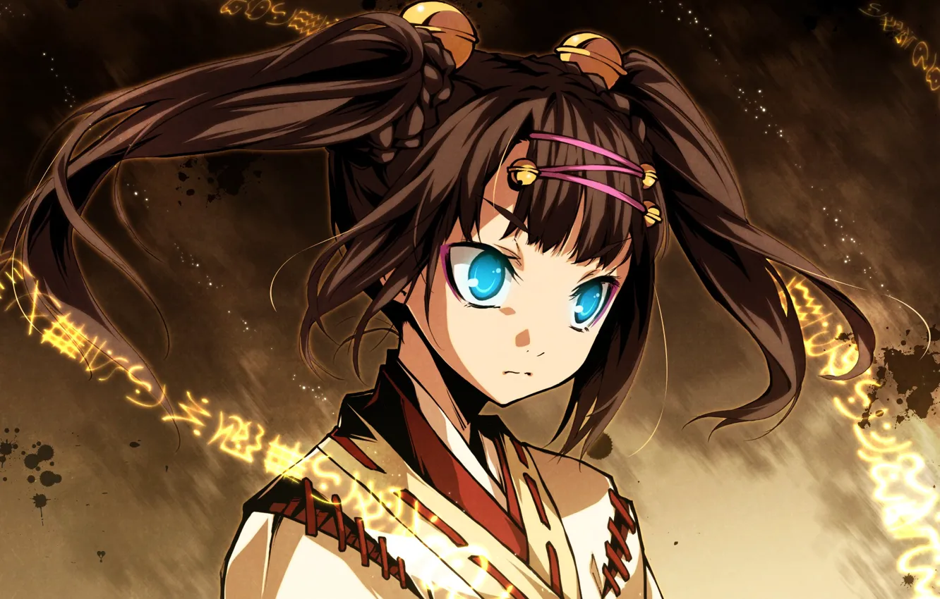 Photo wallpaper look, girl, magic, characters, blue eyes, art, g yuusuke, Kaji Wait To Wring Kaguya