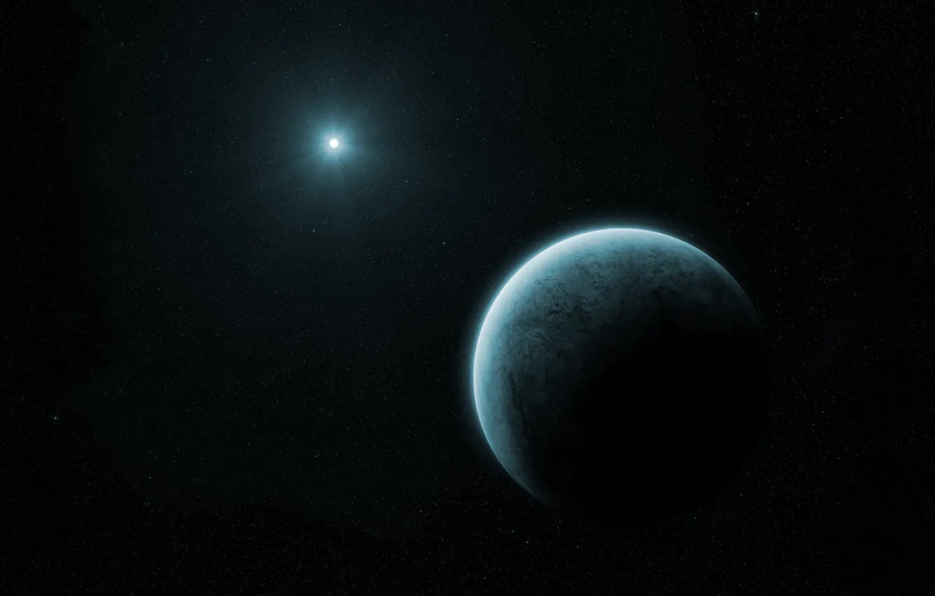 Photo wallpaper space, stars, planet, art