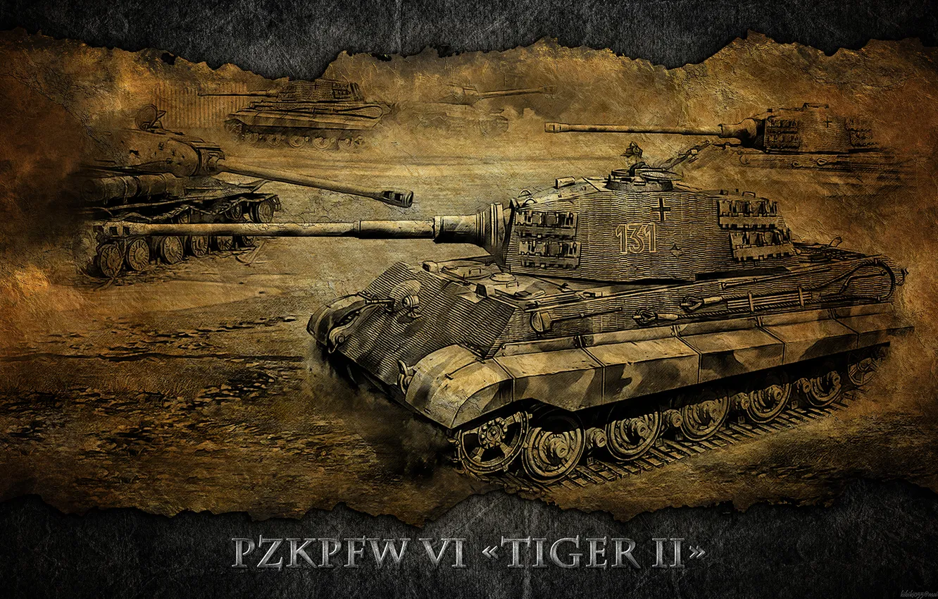 Photo wallpaper Germany, art, tank, tanks, WoT, tiger 2, World of Tanks, Tiger 2