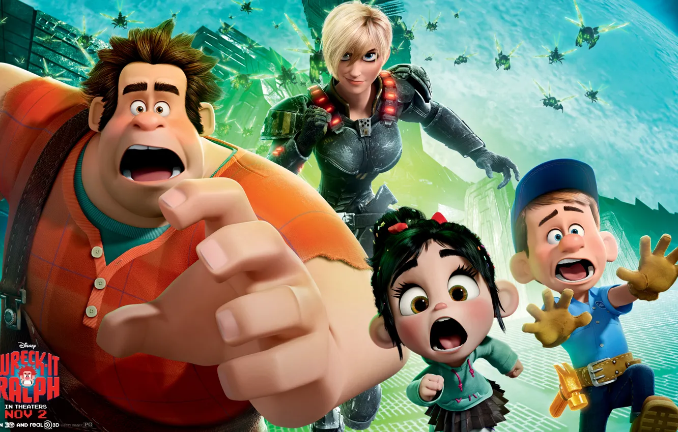 Photo wallpaper background, the film, Wallpaper, running, HD wallpapers, cartoon. cartoon, Ralph, Ralph