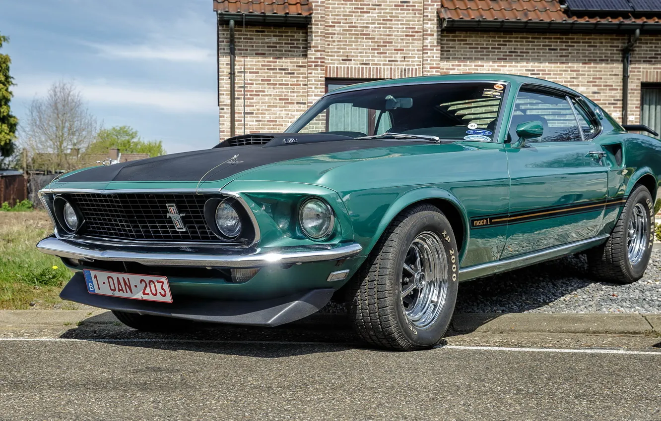 Photo wallpaper Mustang, Ford, 1969, Mach 1