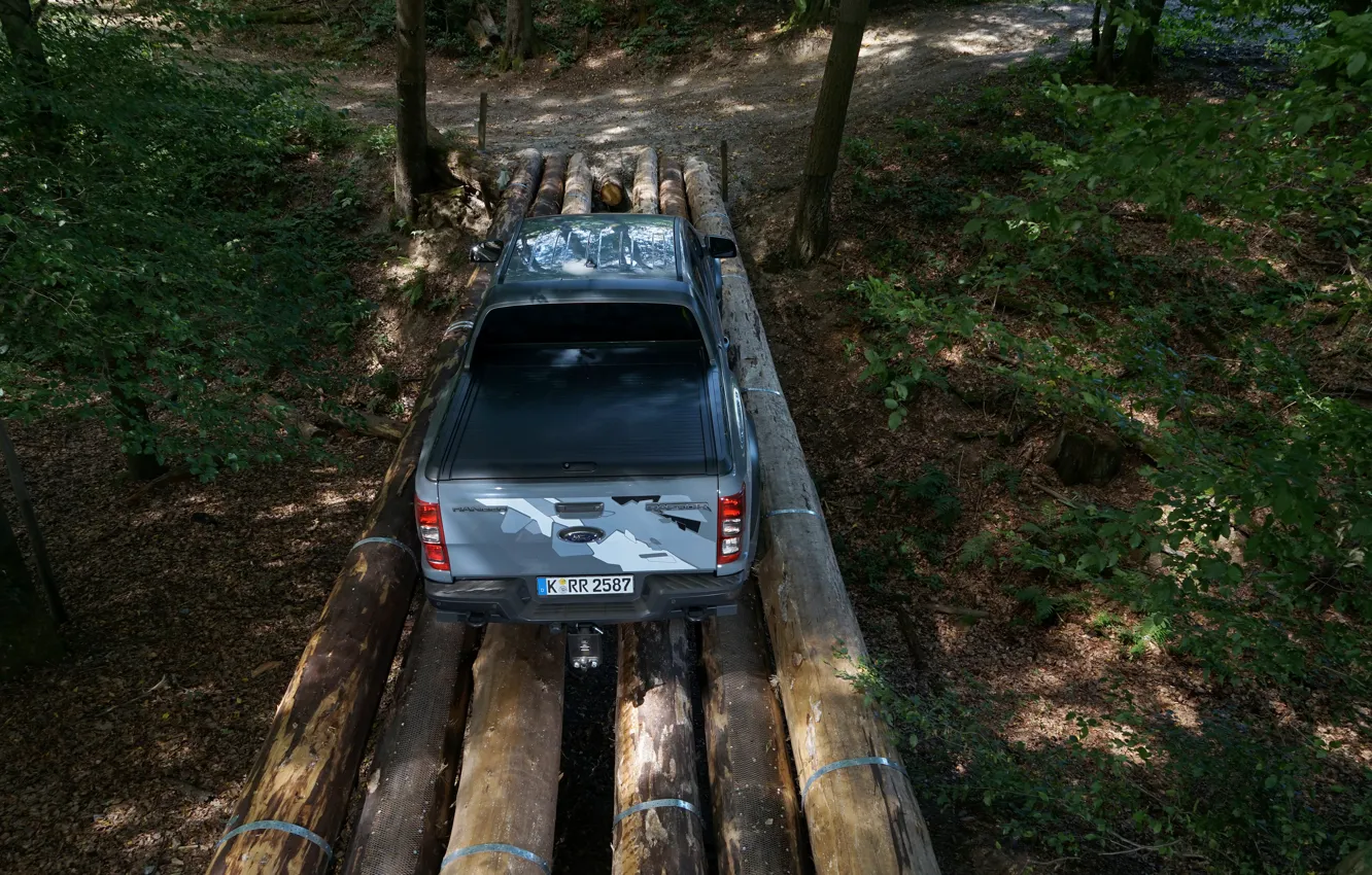 Photo wallpaper grey, Ford, Raptor, pickup, the view from the top, Ranger, 2019